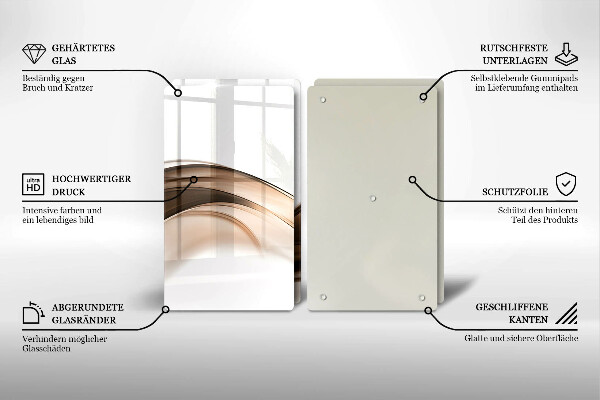 Cache plaque de cuisson Lignes brunes abstraites