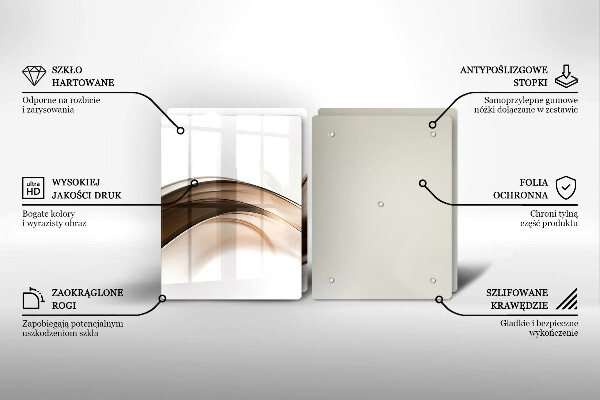 Cache plaque de cuisson Lignes brunes abstraites