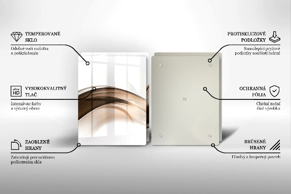 Cache plaque de cuisson Lignes brunes abstraites