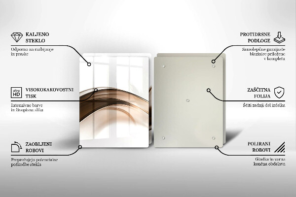 Cache plaque de cuisson Lignes brunes abstraites