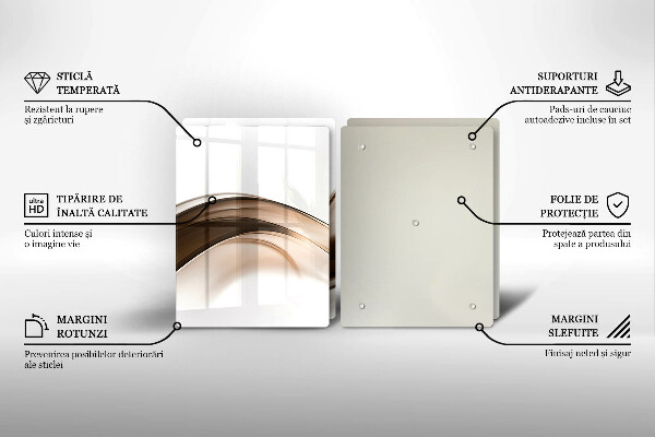 Cache plaque de cuisson Lignes brunes abstraites