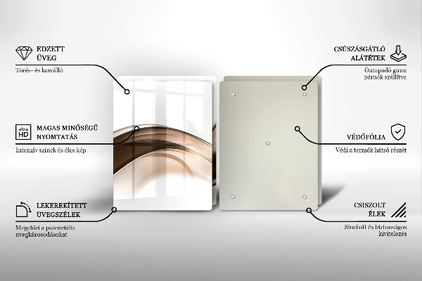 Cache plaque de cuisson Lignes brunes abstraites