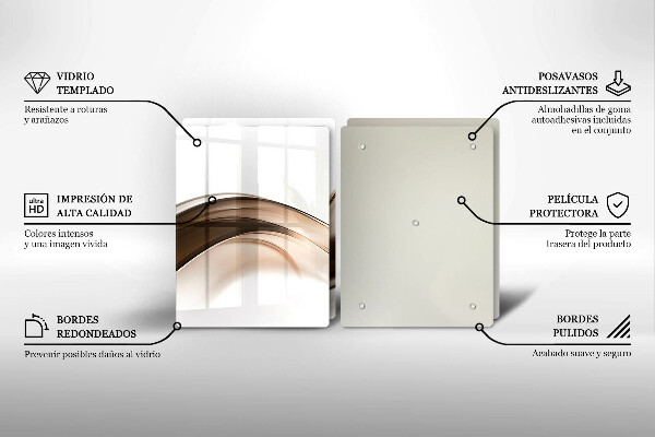 Cache plaque de cuisson Lignes brunes abstraites