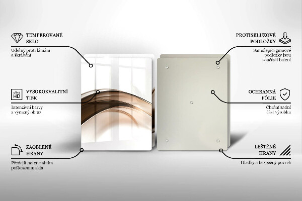 Cache plaque de cuisson Lignes brunes abstraites