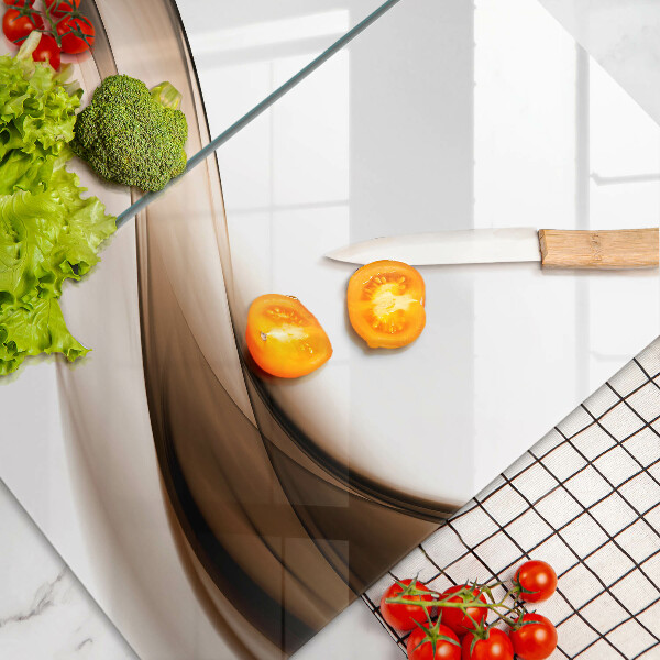 Cache plaque de cuisson Lignes brunes abstraites