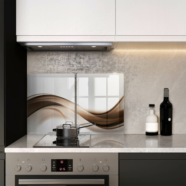 Cache plaque de cuisson Lignes brunes abstraites