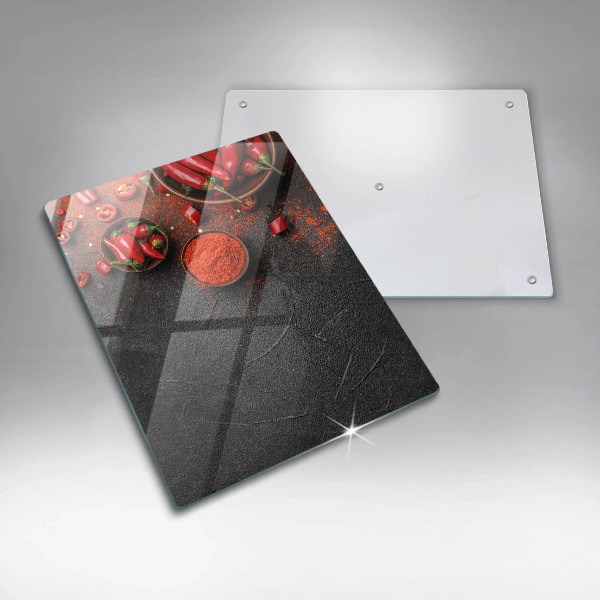 Planche à découper verre Piments rouges