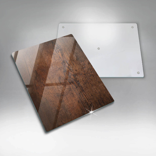 Protection pour plaque de cuisson Planche de bois foncé