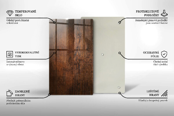 Protection pour plaque de cuisson Planche de bois foncé