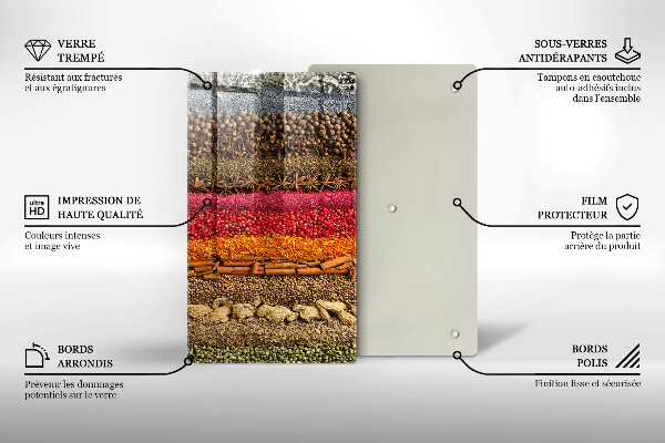 Protection pour plaque de cuisson Épices colorées