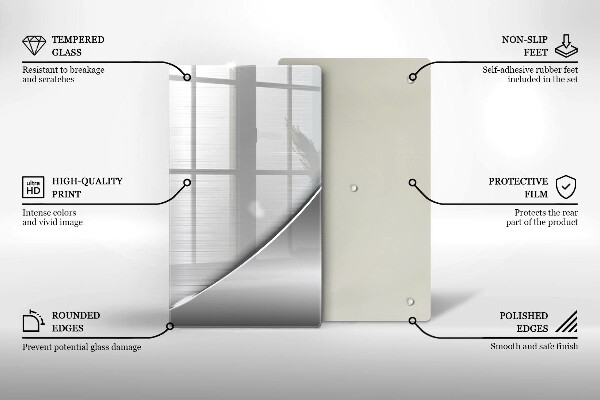 Planche à découper verre Formes métalliques