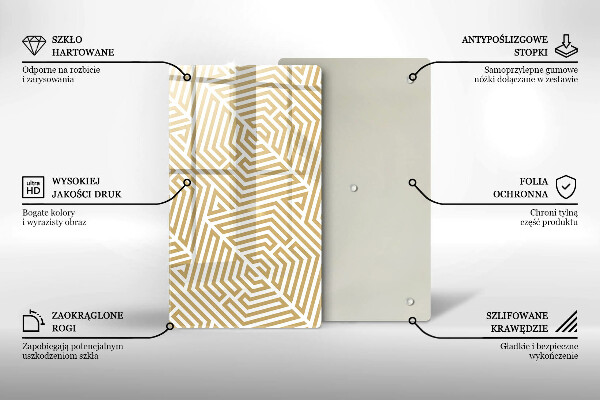 Planche à découper verre Lignes géométriques