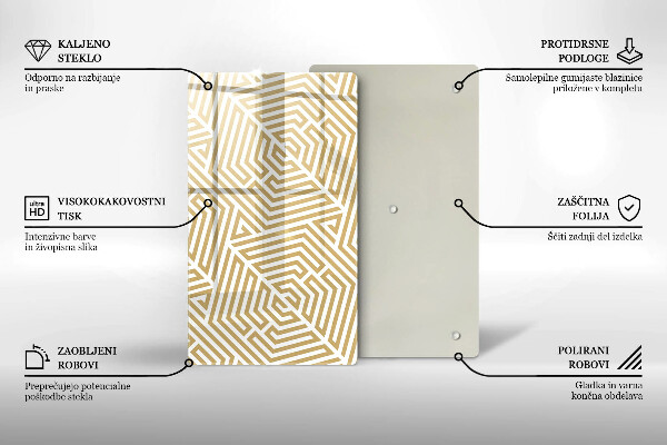 Planche à découper verre Lignes géométriques