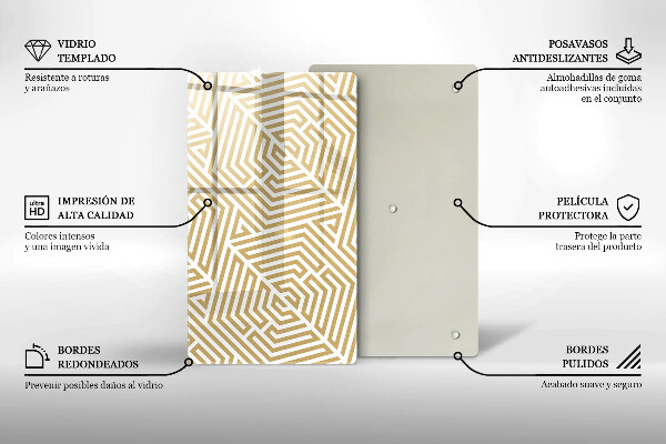 Planche à découper verre Lignes géométriques