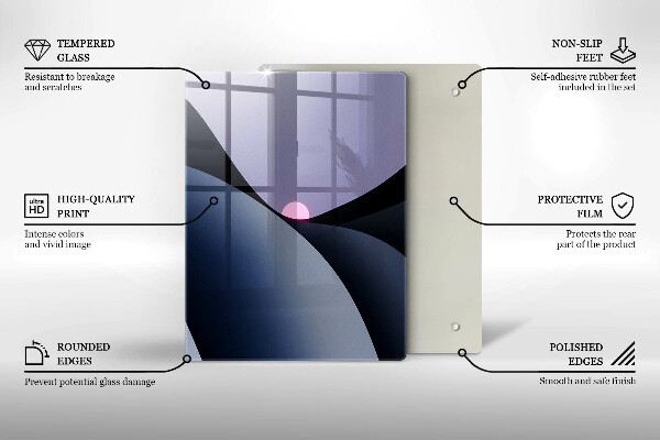 Planche à découper verre Lignes géométriques