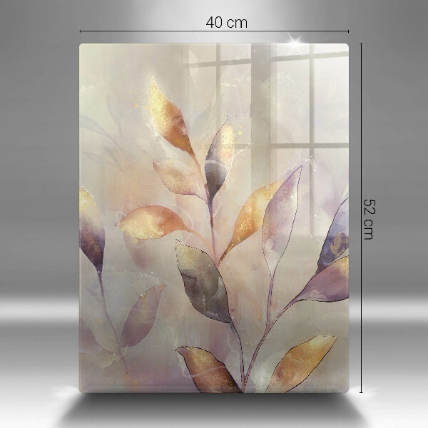 Protection pour plaque de cuisson Feuilles de bohème peintes