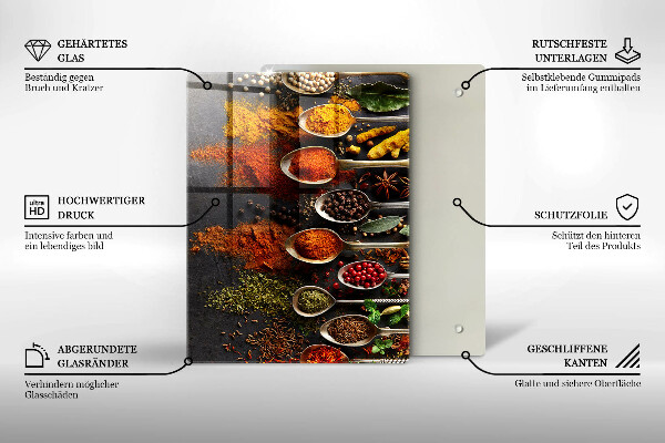 Protection pour plaque de cuisson Feuilles de bohème peintes