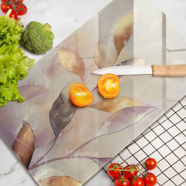 Protection pour plaque de cuisson Feuilles de bohème peintes