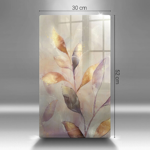 Protection pour plaque de cuisson Feuilles de bohème peintes