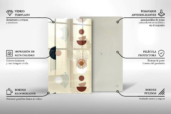 Planche à découper verre Formes géométriques bohèmes