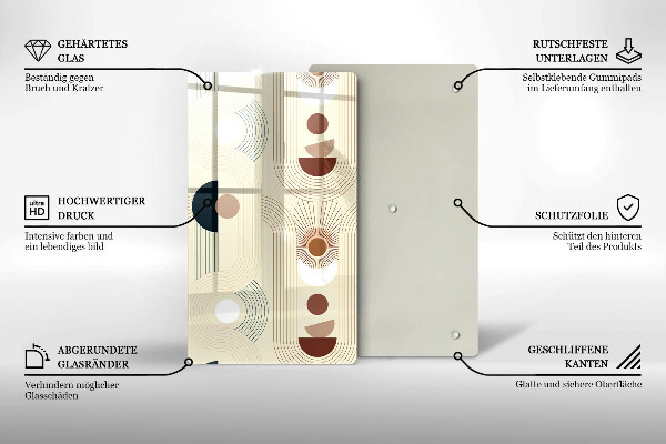 Planche à découper verre Formes géométriques bohèmes