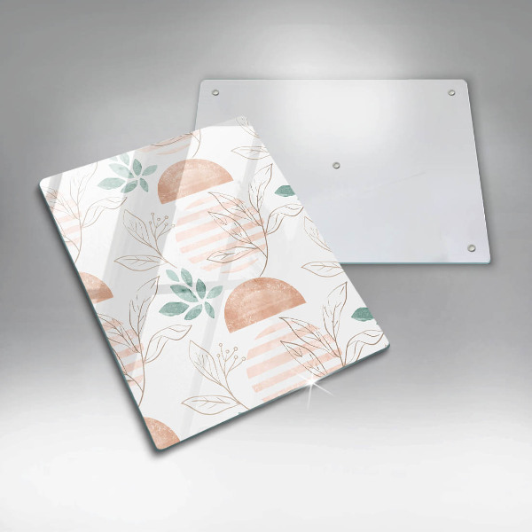 Planche à découper verre Modèle de feuilles de bohème