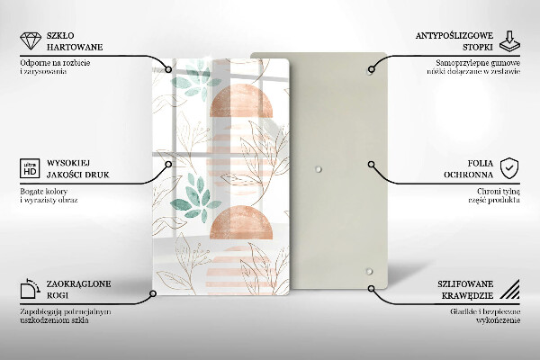 Planche à découper verre Modèle de feuilles de bohème