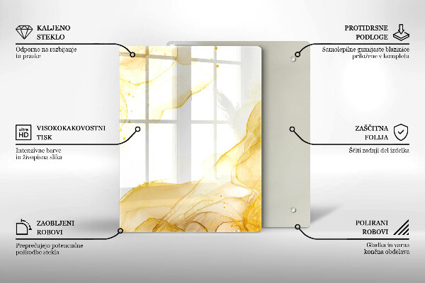 Planche à découper verre Modèle de feuilles de bohème