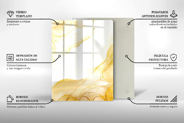 Planche à découper verre Modèle de feuilles de bohème