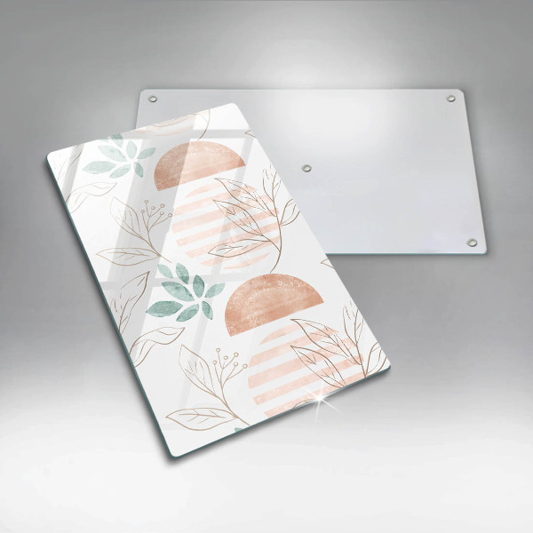 Planche à découper verre Modèle de feuilles de bohème