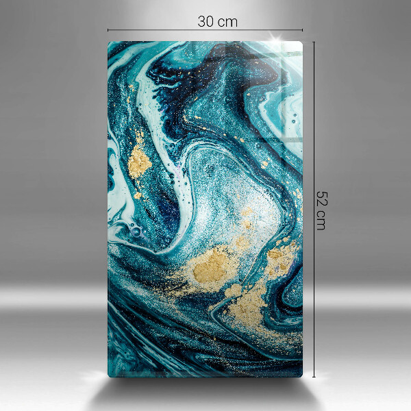 Protection pour plaque de cuisson Abstraction d'or bleu