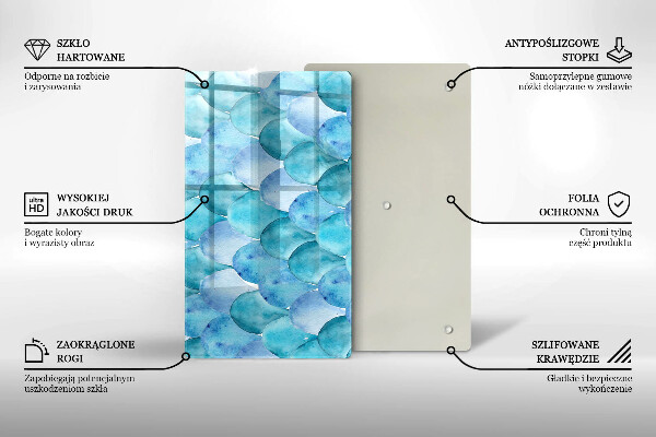 Protection pour plaque de cuisson Écailles d'aquarelle