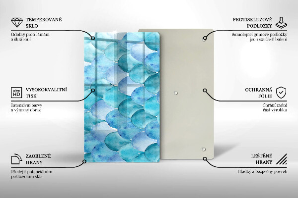 Protection pour plaque de cuisson Écailles d'aquarelle