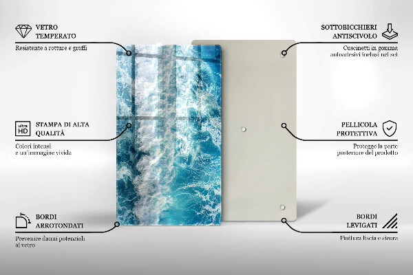 Protection pour plaque de cuisson Vagues d'eau de mer