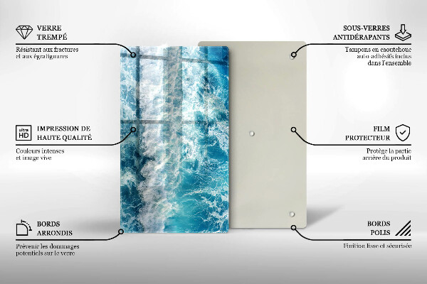 Protection pour plaque de cuisson Vagues d'eau de mer