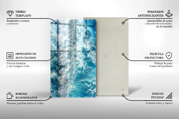 Protection pour plaque de cuisson Vagues d'eau de mer