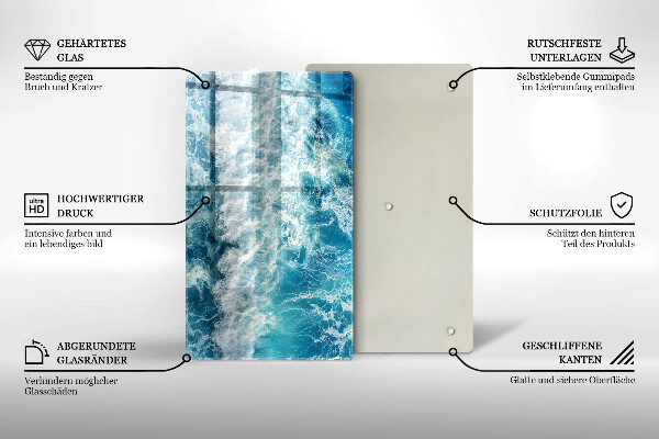 Protection pour plaque de cuisson Vagues d'eau de mer