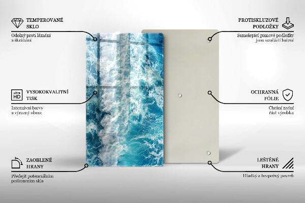 Protection pour plaque de cuisson Vagues d'eau de mer