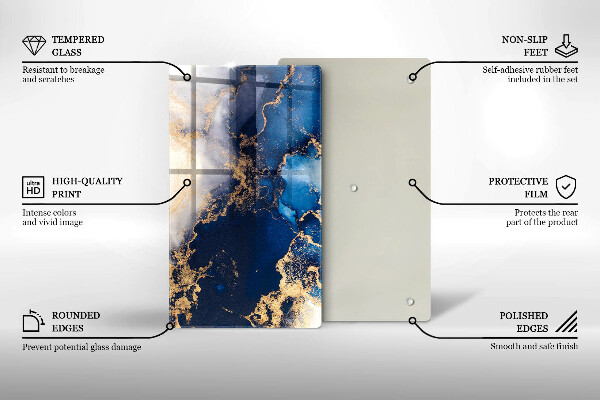 Protection pour plaque de cuisson Fond élégant et or