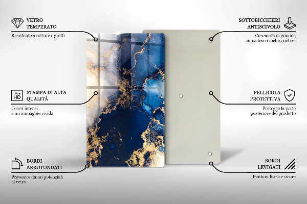 Protection pour plaque de cuisson Fond élégant et or