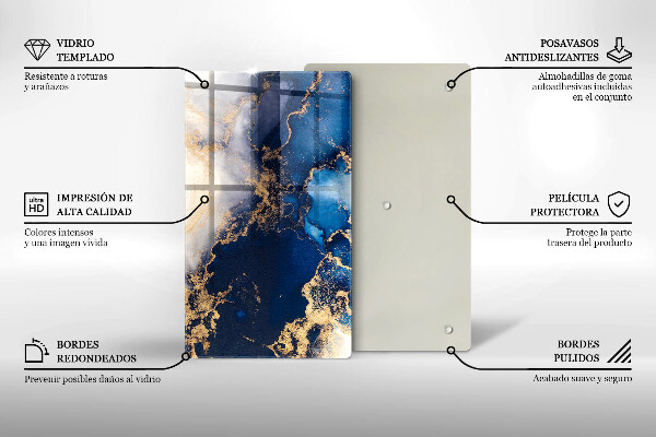 Protection pour plaque de cuisson Fond élégant et or