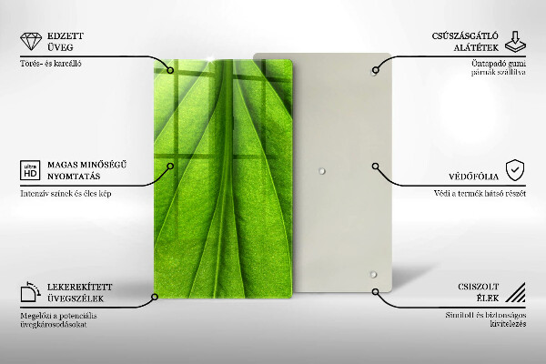 Planche à découper verre Feuille de veine naturelle