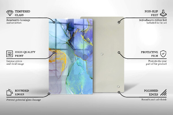 Protection pour plaque de cuisson Pierre dorée craquelée