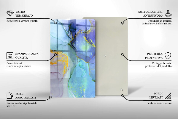 Protection pour plaque de cuisson Pierre dorée craquelée