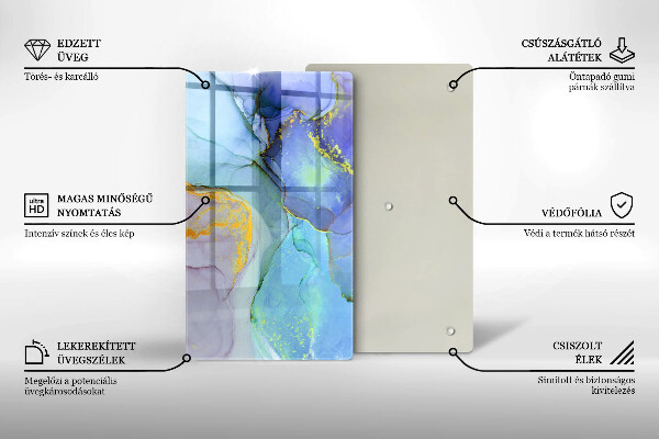 Protection pour plaque de cuisson Pierre dorée craquelée