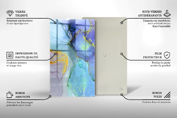 Protection pour plaque de cuisson Pierre dorée craquelée