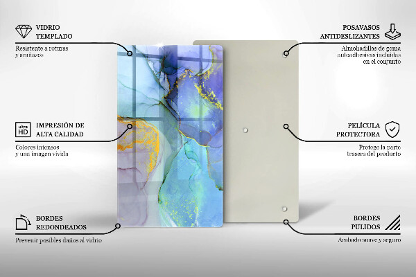 Protection pour plaque de cuisson Pierre dorée craquelée