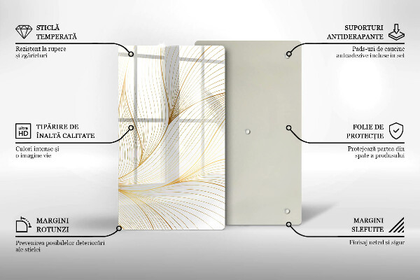 Planche à découper verre Modèle de lignes modernes