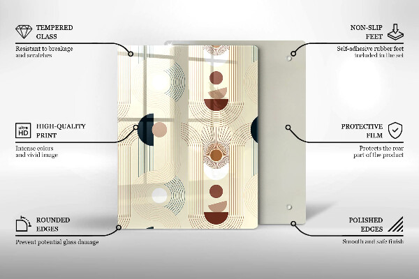 Planche à découper verre Modèle de lignes modernes