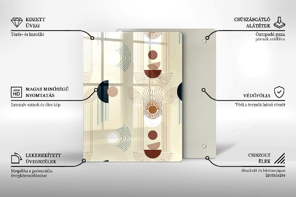 Planche à découper verre Modèle de lignes modernes